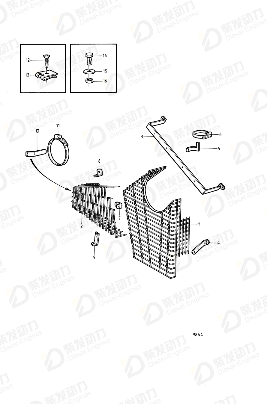 VOLVO Belt protector 863433 Drawing